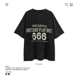 American vintage street T-shirt retro men's loose half-sleeved shirt
