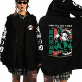 Men Women Anime Zip Hoodie Demon Slayer Graphic Print