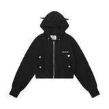 Women Hoodie Hooded Short Sweater Women's Casual Sports Autumn