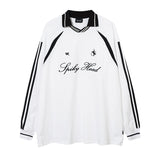 Men's Long Sleeve Shirt Lapel Long Sleeve T-shirt Men's and Women's Retro Loose Base