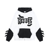 Women Hoodie Hooded Sweater Women's Color Matching Letters Autumn and Winter Loose