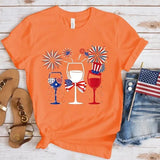Women's Independence Day T Shirt round Neck Short Sleeve T-shirt Women's Top