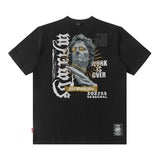 Men's T Shirt Printed Short-Sleeved T-shirt Men's and Women's High Street Hip Hop Retro