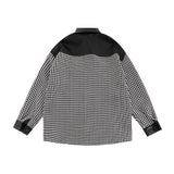 Men Long Sleeved T Shirt Contrast Color Stitching Long-Sleeved Shirt Men's Lapel Shirt Coat Spring and Autumn