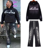 HS Outfit: Hoodie/Sweatpants (Separate Purchase Options) Vintage Distressed Suit Men and Women