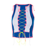 Women Halter Tops Summer Contrast Color Sexy Vest