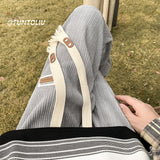 Men Sweatpants Corduroy Pants Men's Spring and Autumn Loose Straight Sweatpants