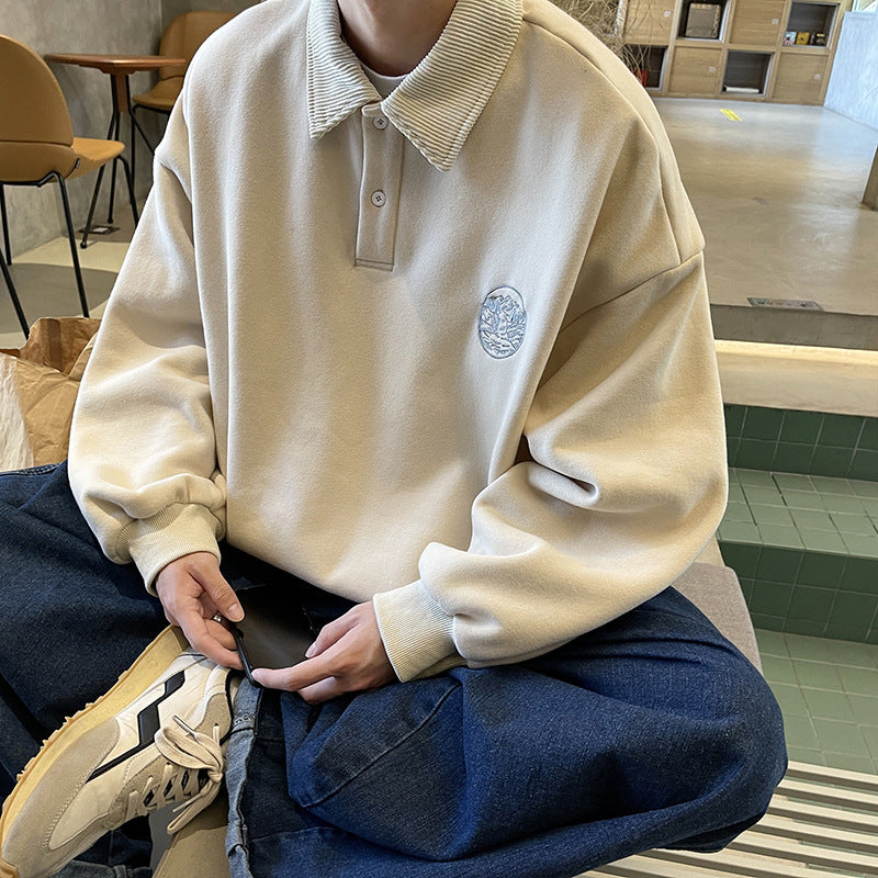 Men Hoodie Sweater Men's Ins Korean Style Trendy Loose and Lazy Style Coat Spring