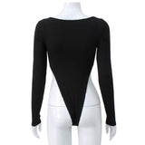Women Jumpsuit Long Sleeve Tight Bodysuit Sexy Top