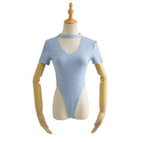 Women T-Shirt Short Sleeve Repair Jumpsuit