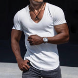 Men T Shirt Summer V-neck Men's T-shirt Fashion