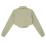 Women Long Sleeve Shirt Women's Short Shirt Spring and Autumn Long Sleeve Shirt