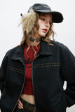 Unisex Jacket Autumn Loose Rivet Jacket Women's Clothing