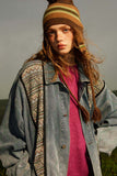 Unisex Jacket Autumn Ethnic Style Stitching Denim Women's Wear