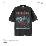 American vintage street T-shirt pure cotton retro men's and women's summer loose