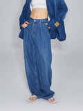 Unisex Pants Fall Pocket Raw Hem Jeans