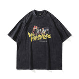 Men T Shirt Vintage Print Short Sleeves T-shirt Men's All-Match
