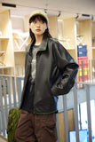 Unisex Jacket Fall Topstitching Special Embroidered Leather Women's Clothing