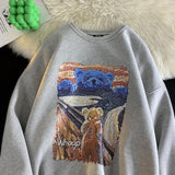Men Hoodie Cartoon Sweater Men's Trend Autumn Coat Spring and Autumn round Neck