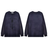 Men Long Sleeve Shirt Fashion Brand Tie-Dye Lazy Style Long Sleeve T-shirt Men and Women Retro Couple