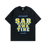 Men T Shirt Sweet Cool Foam Printed Couple Short Sleeve T-shirt Men's Casual
