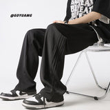 Men Sweatpants Retro Khaki Pants Men's Summer Design Sense