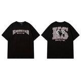 Men T Shirt Kitten Print Short Sleeve T-shirt Hip-Hop Street Loose