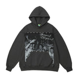 Men Hoodie Character Printed Hoodie Men's Loose Pullover Hoodie