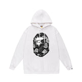 Bathing Ape Hoodie Autumn/Winter Letter Print Loose Hoodie Pullover Ape Sweater