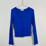 Women Long Sleeve Shirt V-neck Design Blouse Tight Long Sleeve Bottoming Shirt