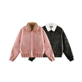 Unisex Jacket Winter Vintage Collar Cotton Leather Coat