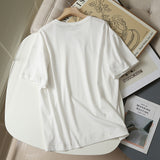 Women T-Shirt Summer Loose round Neck Casual Short Sleeve T-shirt