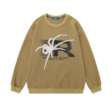 Men Hoodie Spider Printed Crew Neck Sweatshirt Men