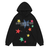 Men Hoodie Five-Pointed Star Hooded Sweater Loose Pullover Leisure Long Sleeve Hoodie