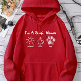 Sunshine Coffee Dogs Print Kangaroo Pocket Hoodie