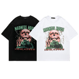 Men's T Shirt Printed round Neck Short Sleeve T-shirt Men's and Women's Retro Loose