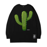 Men Long Sleeve Shirt Cartoon Printed Loose Long Sleeves T-shirt Men's Ins Street