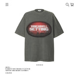 American vintage street T-shirt pure cotton retro men's and women's summer loose