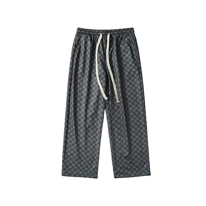 Men Sweatpants Checkered Pants Men's Spring Fashion Brand Casual Trousers