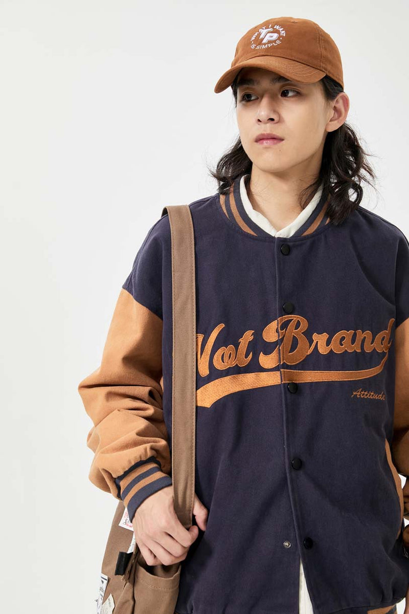 Unisex Jacket Autumn Letter Embroidered Baseball Uniform Women's Clothing