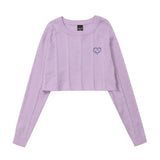 Women Sweater Short Cable-Knit Sweater Women's Autumn Loose round Neck