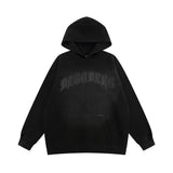 Men Hoodie Letter Puff Print Long Sleeve Hooded Sweater