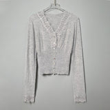 Women Long Sleeve Shirt Women's V-neck Sweater Top