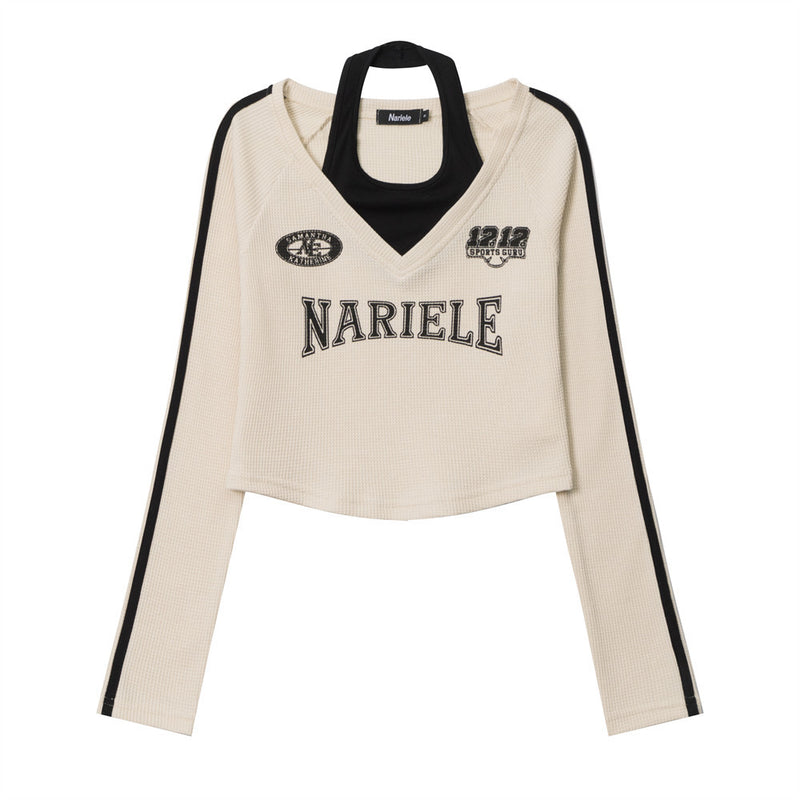 Women Long Sleeve T-Shirt Long Sleeve T-shirt Girls' Autumn Letter Printed Sports Top