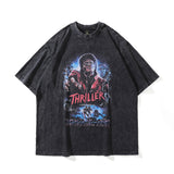 Men's T Shirt Printed Loose Short-Sleeved T-shirt Men's Retro Top