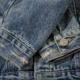 Men Denim Jacket Heart Printing Denim Jacket