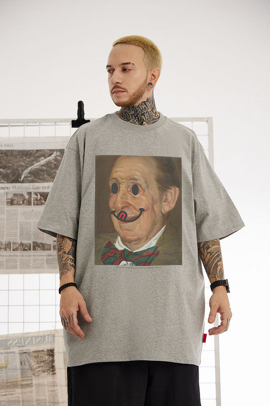 Men T Shirt Printed Short Sleeve Loose Street Fashion Brand Couple T-shirt Men and Women