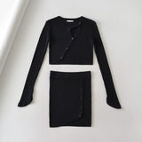 Women's Skirt Short Knitted Bottoming Shirt Women's Skirt Suit