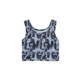 Women Vest Printed Short Vest Summer Casual Spaghetti Straps Sleeveless
