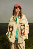 Unisex Jacket Autumn Twill Floral Coat Women's Clothing
